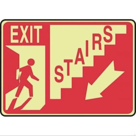 Accuform Exit Sign, Glow Plastic, 14 in W, 10 in H MLEX591GP